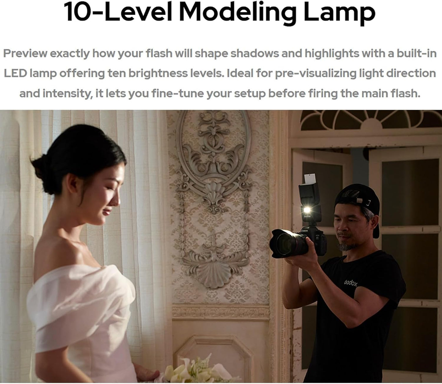 Godox V480 C V480-C TTL Flash for Canon Cameras, GN50 1/8000 HSS, 650 Full Power Flash, 1.7s Recycle Time, 2.4G Wireless, Built-in Modeling Light, 7.2V/2200mAh Li-ion Battery Touchscreen Speedlight