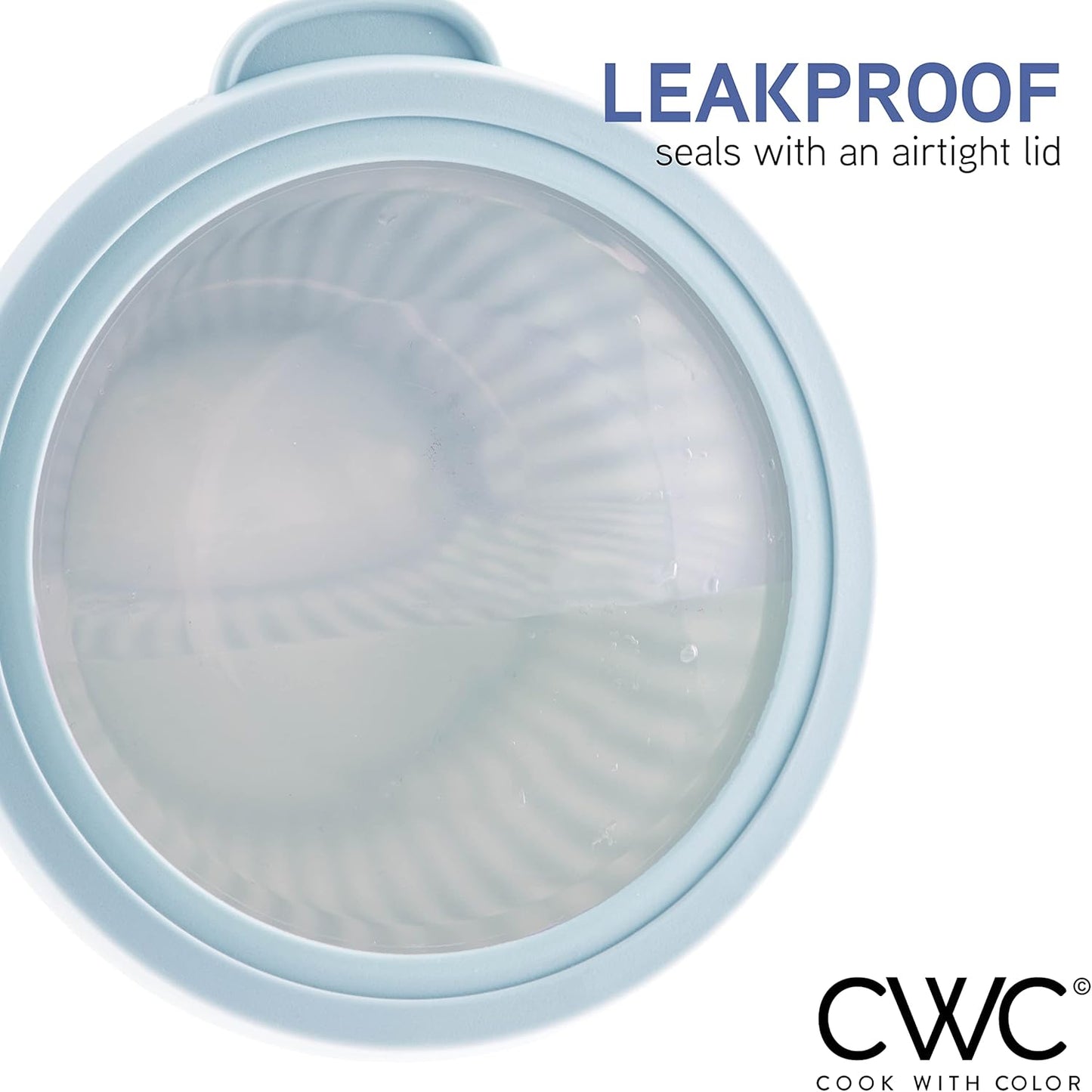 COOK WITH COLOR Prep Bowls with Lids- 8 Piece Nesting Plastic Small Mixing Bowl Set with Lids (Teal Ombre)