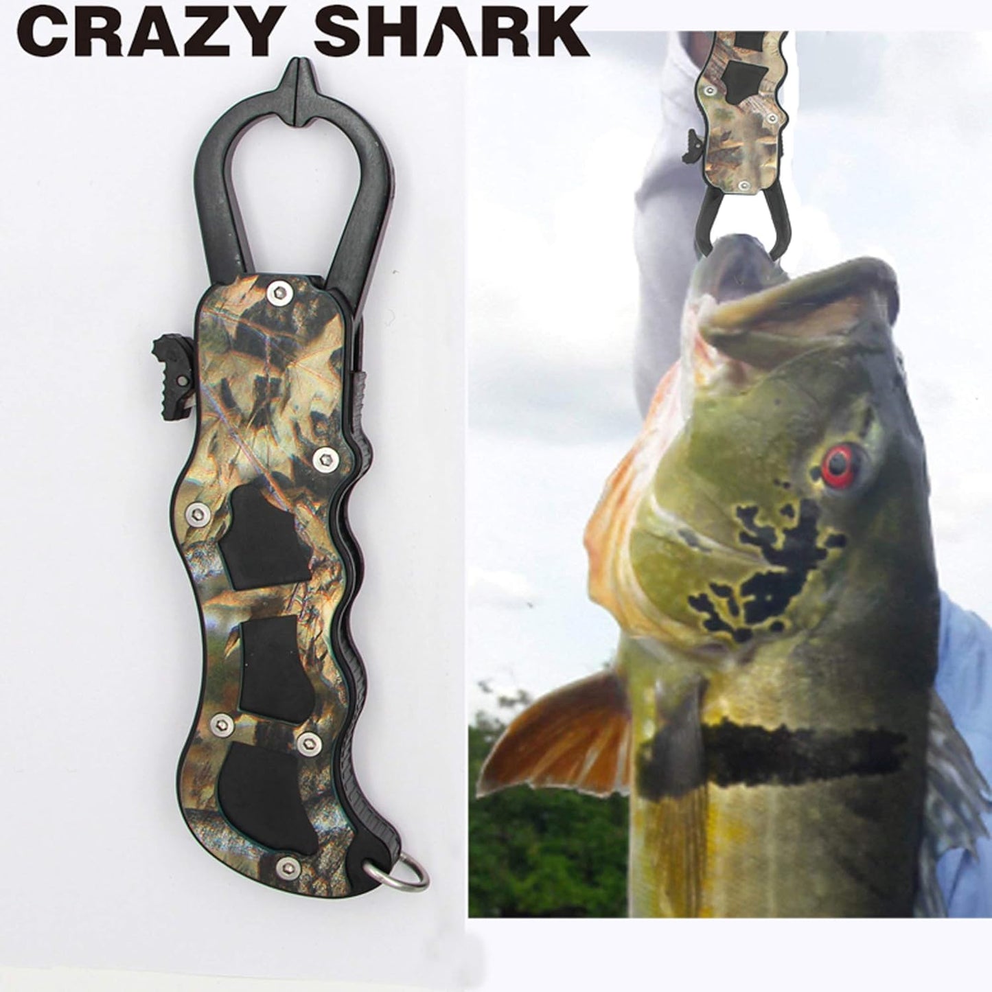 CRAZY SHARK Stainless Steel Fish Lip Grabber Gripper Grip Tool Fish Holder Tackle