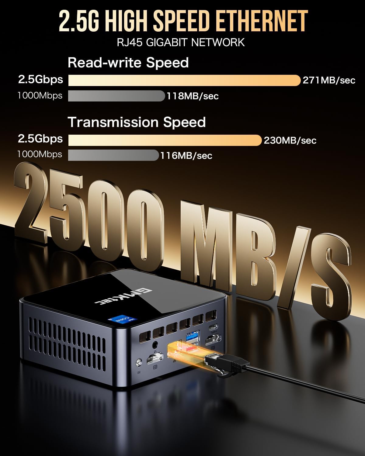 GMKtec Mini PC Intel Core i9 12900HK(14C/20T 5.0 GHz) W11 Pro, Desktop Computer 32GB DDR4 RAM+1TB NVMe SSD, Triple 4K Display, WiFi 6, BT5.2, USB-C M3 Plus