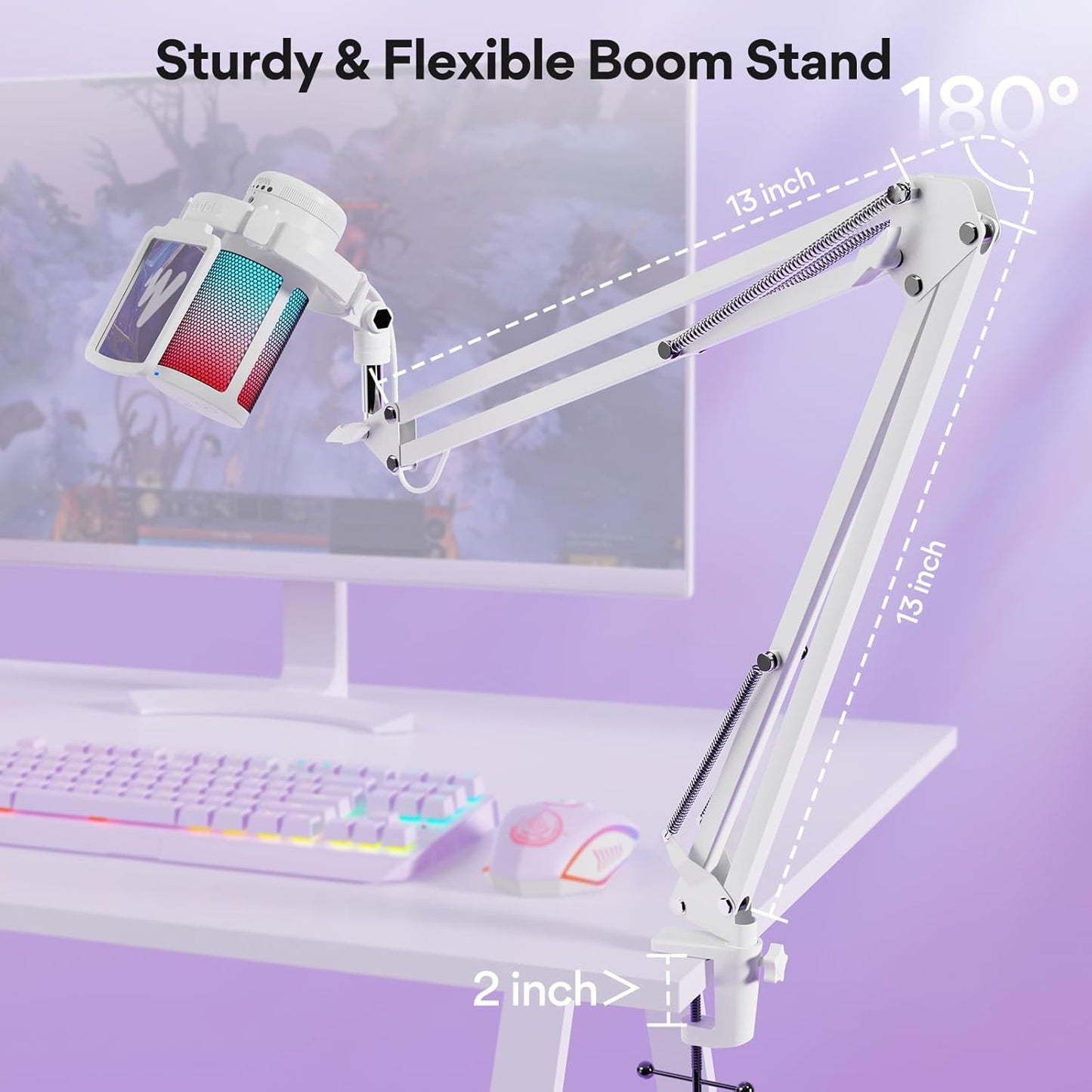 MAONO Gaming USB Microphone, Noise Cancellation Condenser mic with Mute, Gain, Monitoring, Boom Arm for Streaming, Podcast, Vocal, Twitch, YouTube, Discord, PC, Computer, PS4, PS5, Mac, DGM20S