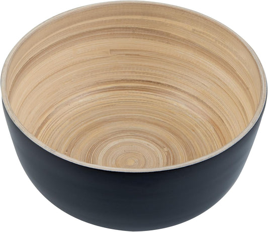Restaurantware-Bambuddha 15 Ounce Small Salad Bowl, 1 Heavy-Duty Round Salad Bowl - Sustainable, Reusable, Black Bamboo Serving Dish, for Serving Salads, Fruits, and Appetizers - PuriLite