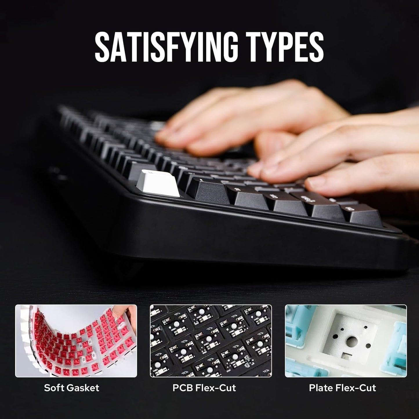 EPOMAKER TH99 Tri-Mode Wireless Mechanical Keyboard with 8000mAh Battery, Hot Swappable Custom RGB Gaming Keyboard with Numpad, Gasket Creamy for PC/Mac/Office (Blue&White)