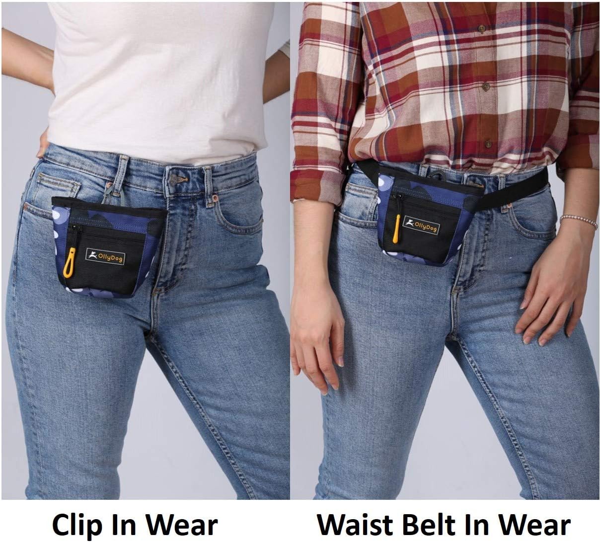 OllyDog Goodie Treat Bag, Dog Treat Pouch, Waist Belt Clip for Hands-Free Training, Magnetic Closure, Dog Training and Behavior Aids, Three Ways to Wear (Wet Weather)