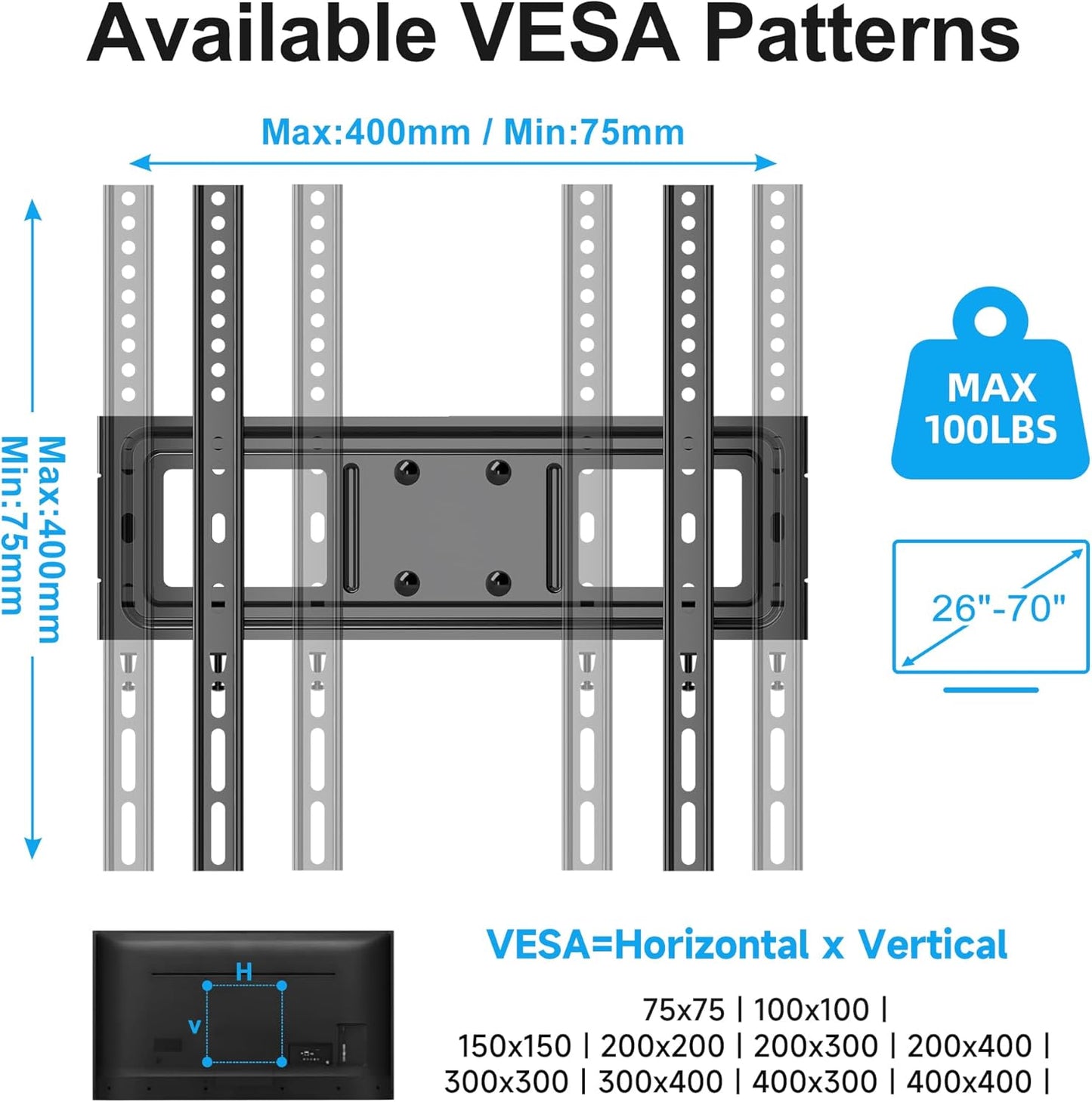 XINLEI TV Full Motion TV Wall Mount for Most 26"-70" Flat Screen/LED/ 4K TVs, Swivel/Tilt TV Bracket with Articulating Dual Arms, Support 99lbs, Max VESA 400x400mm (MA570)