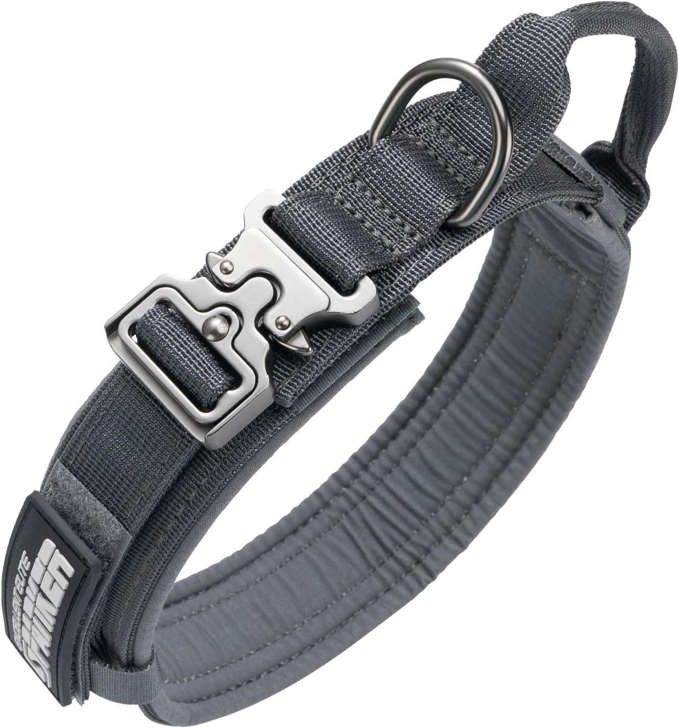 EXCELLENT ELITE SPANKER Tactical Dog Collar Nylon Adjustable K9 Collar Military Dog Collar Heavy Duty Metal Buckle with Handle(Coyote Brown-XL)
