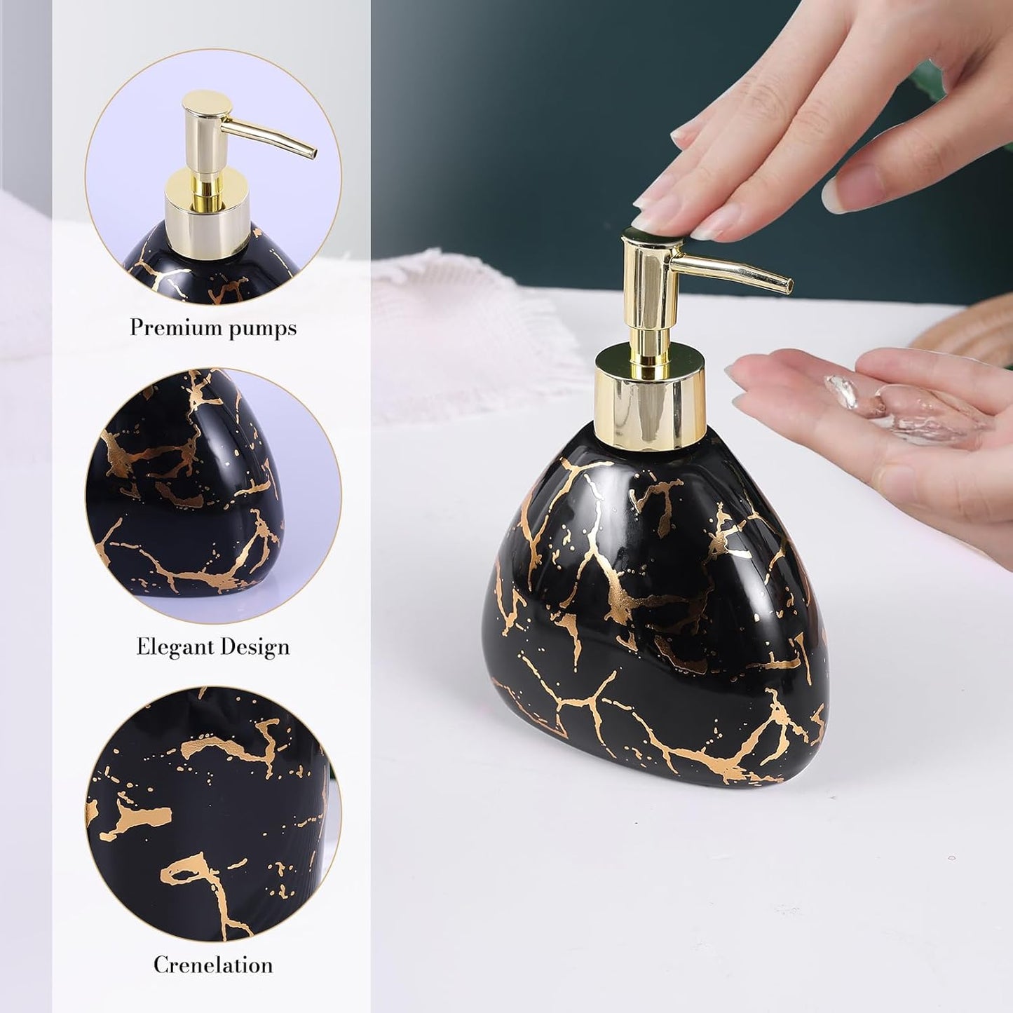 White Bathroom Accessories Set,Modern Countertop Bathroom Decor,Luxury 6 Piece Bathroom Accessory Set,Complete with Soap Dispenser,Toothbrush Holder,Tumbler,Tray