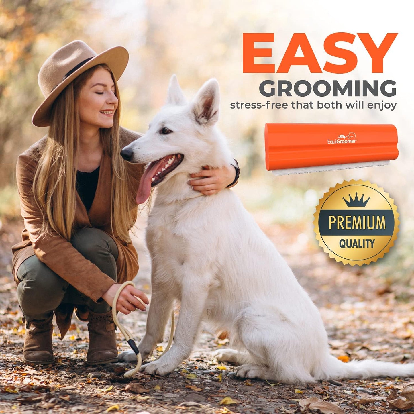 EquiGroomer Deshedding Brush for Dogs and Cats | Undercoat Deshedding Tool for Large and Small Pets | Comb Removes Loose Dirt, Hair and Fur While | Perfect for Short and Long Hair Grooming Shedding
