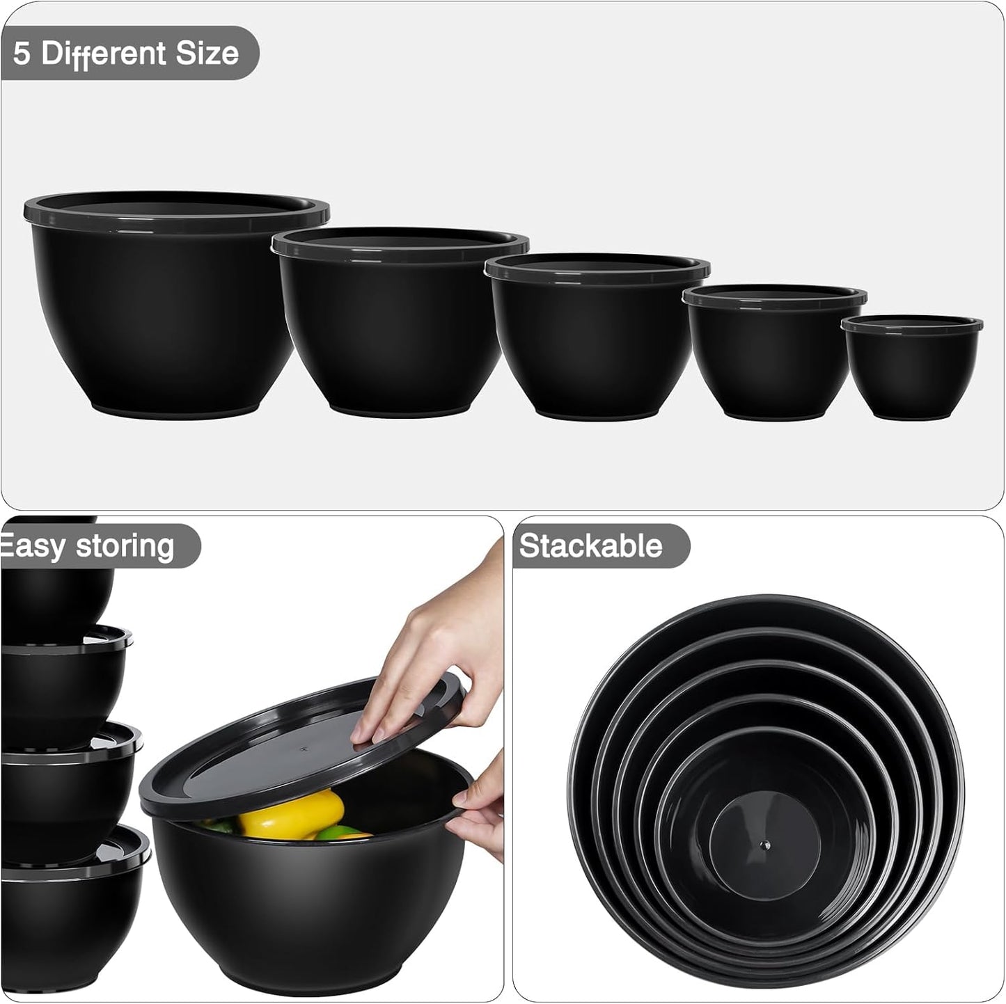 Purilite Select Plastic Mixing Bowl Set