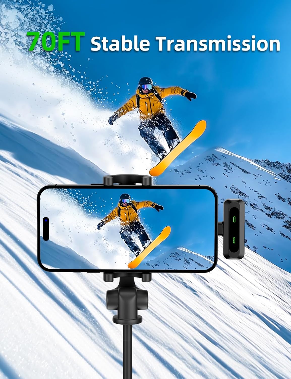 AXUAXU 2025 Upgraded Mini Wireless Lavalier Microphone with LED Display, USB-C Clip-on Mic for iPhone, iPad, Android, PC, Small Lapel Mic for Recording YouTube Video Podcast Vlog