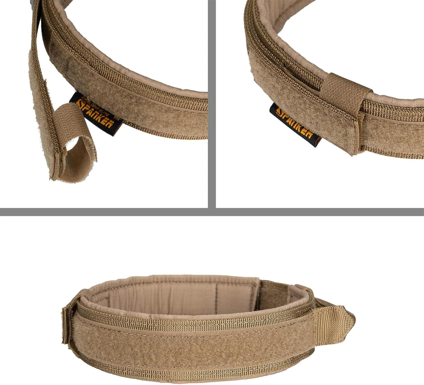 EXCELLENT ELITE SPANKER Tactical Dog Collar Nylon Adjustable K9 Collar Military Dog Collar Heavy Duty Metal Buckle with Handle(Coyote Brown-XL)