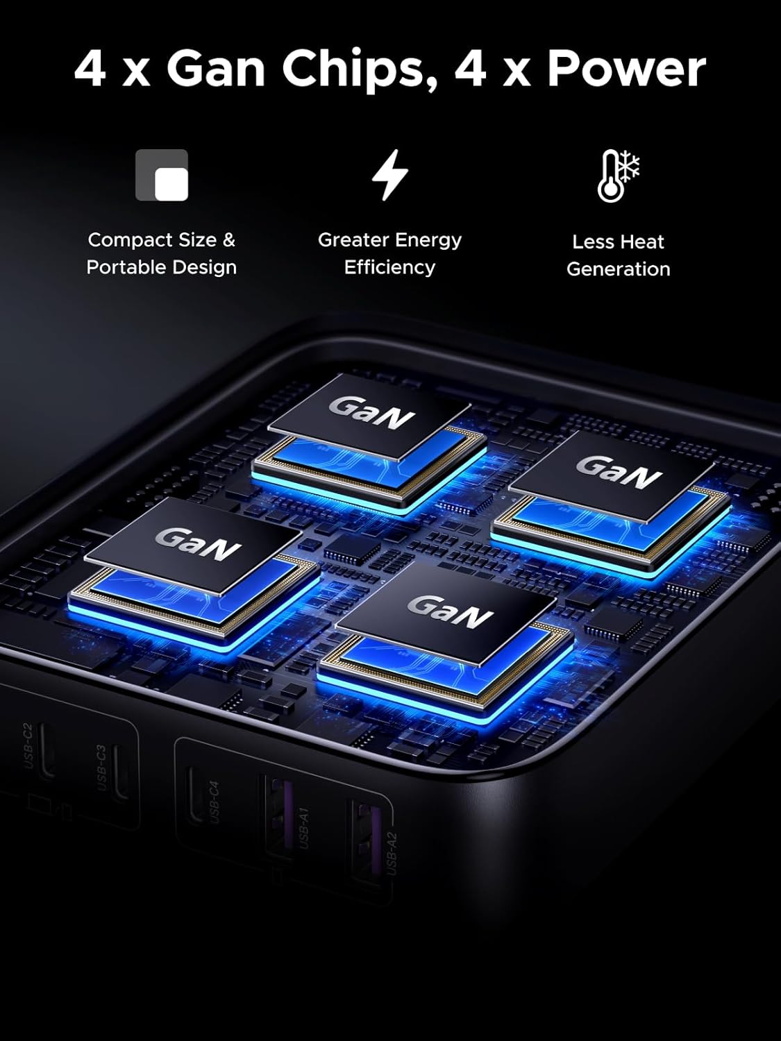 UGREEN Nexode 200W USB C Charger, 6 Ports GaN Desktop PD Fast Charger Compatible for MacBook Pro/Air, iPad Pro/Air, iPad, Dell XPS, Galaxy S22/S21, iPhone 15/14/13, Pixel, Steam Deck and More