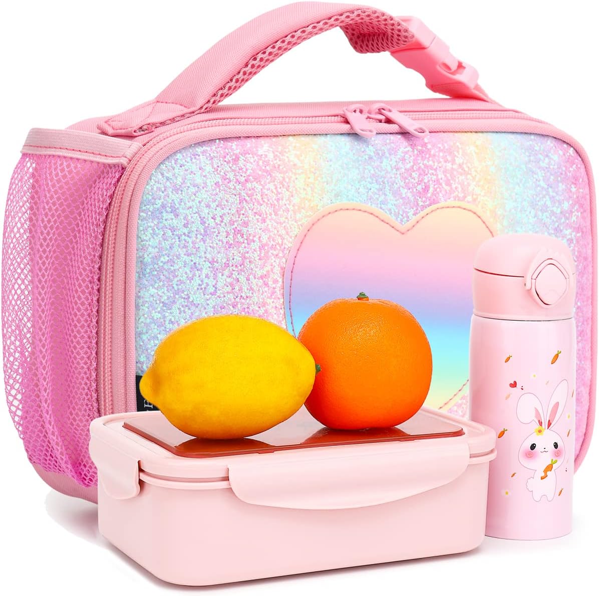 FlowFly Kids Lunch Box Insulated Soft Bag Mini Cooler Back to School Thermal Meal Tote Kit for Girls, Boys, Black
