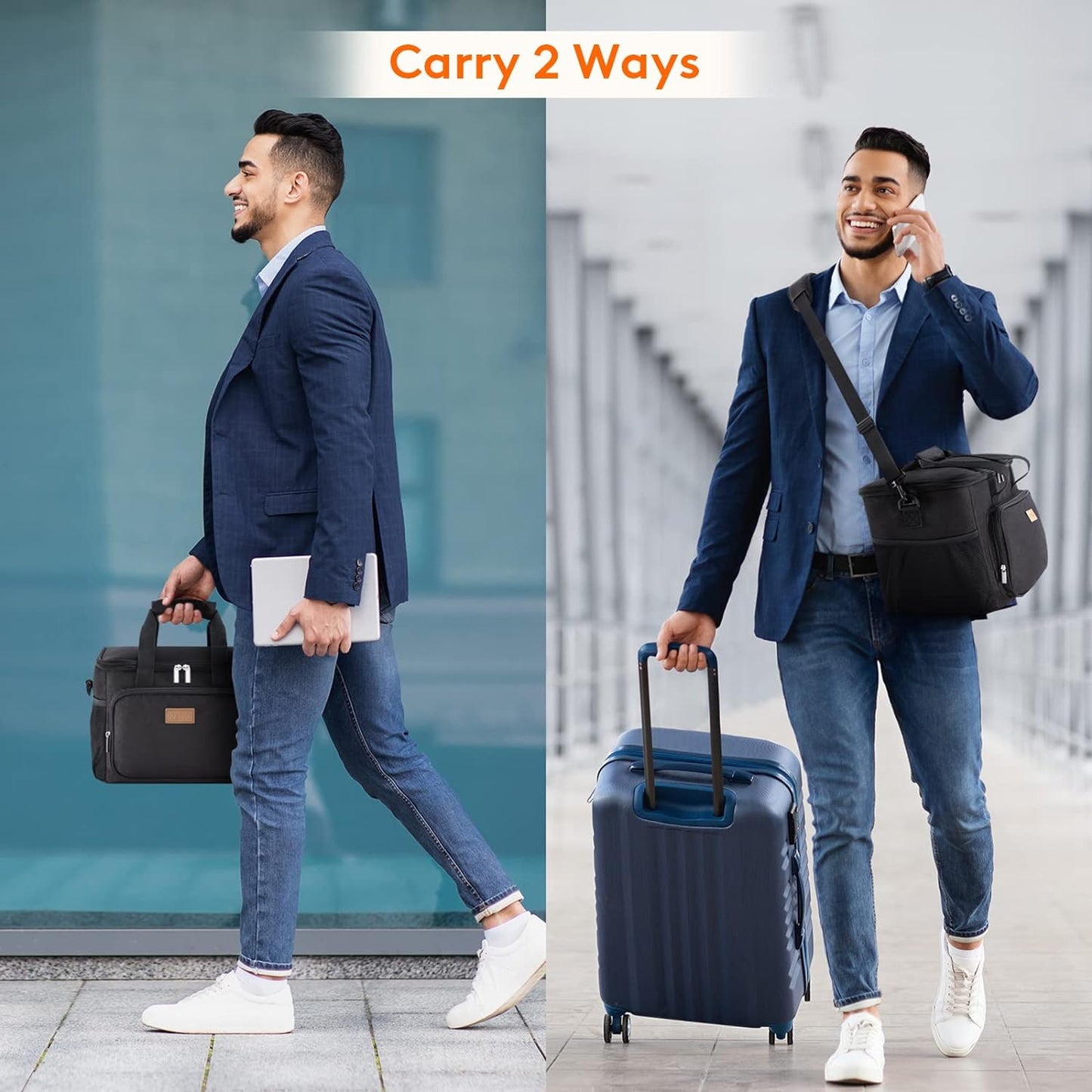 Lifewit Lunch Bag for Men, Insulated Lunch Box Leakproof Soft Cooler Cooling Tote for Adult Women, Waterproof Reusable Lunch Bags for Work Office Outdoor Picnic Camping, Black, 12-Can (9L)