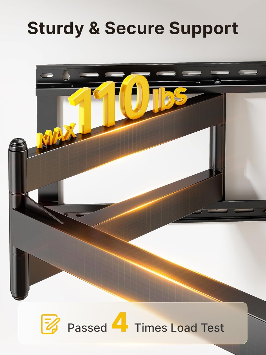 monTEK Long Arm TV Wall Mount for Most 43-90 Inch TVs, 42.5 Inch Long Extension TV Mount Swivel and Tilt, Full Motion Wall Mount TV Bracket Fit Max VESA 800 x 400mm, Up to 132 lbs, 16”,18” Studs