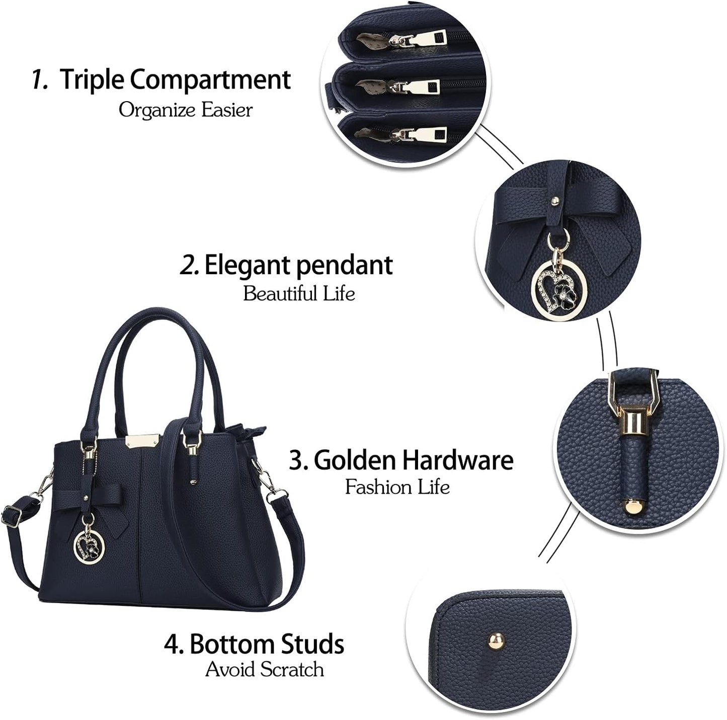 KKXIU Trendy Tote Bag for Women Lightweight Oxford Big Capacity Shoulder Purses and Handbags