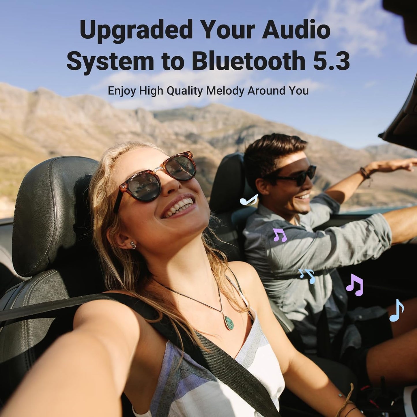 UGREEN Aux to Bluetooth 5.3 Adapter 3.5mm Bluetooth Receiver for Car USB 2.0 to 3.5mm Jack Kit with Built in Microphone Aux Input for Hands Free Calls Compatible with Car Speaker and Home Audio