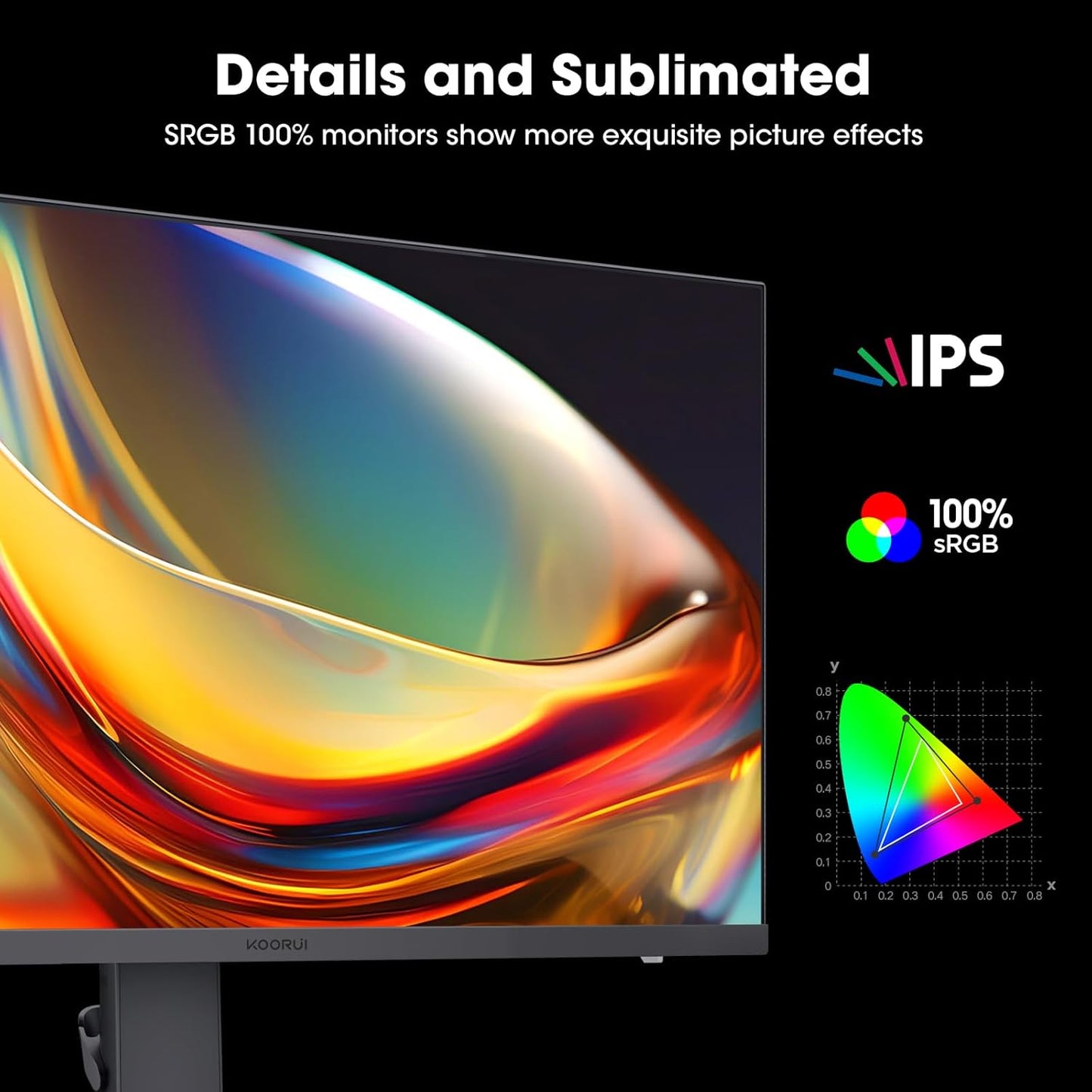KOORUI Monitor 27 inch QHD 2K Fast IPS Gaming Monitor, 200Hz 1ms, HDR400,95% DCI-P3,Adaptive Sync,Tilt Pivot Swivel Vertical Height Adjustable,HDMI 2.0 &DP 1.4 Ports, G2722P, Black