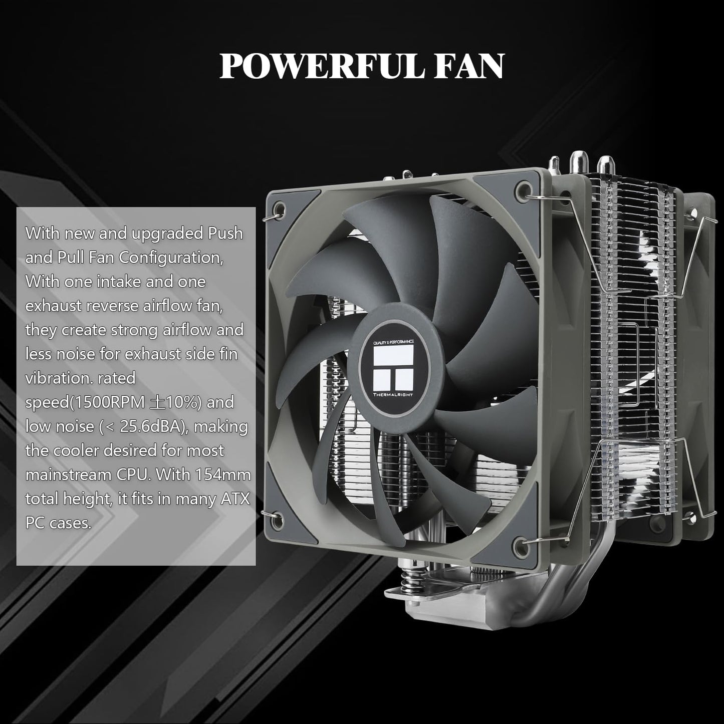 Thermalright Assassin Spirit 120 V2 PLUS CPU Air Cooler,1500RPM Speed,4 Heat Pipes, TL-C12C V2×2 PWM Quiet Fans CPU Cooler With S-FDB Bearing, for AMD AM4 AM5/Intel 1700/1150/1151/1200,17XX PC Cooling