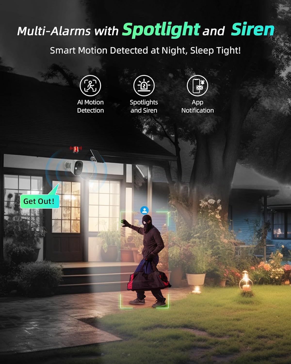 MaxiViz Wireless Camera Outdoor, Battery Powered Security Camera with 2K Color Night Vision, Outside Cameras with AI Motion Detection, 2-Way Talk, IP66 Weatherproof, SD/Cloud Storage, 2 Packs