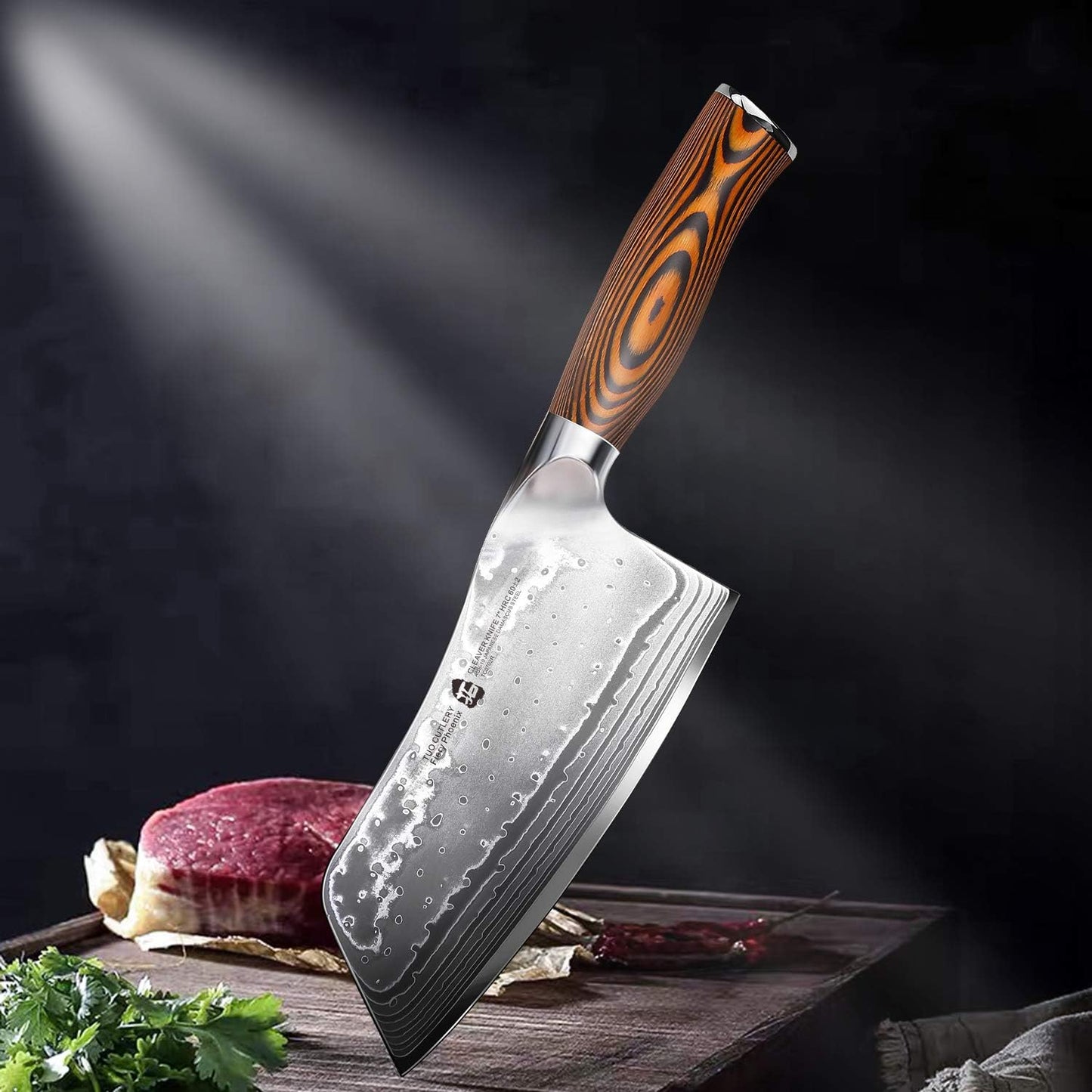 TUO Boning Knife - Razor Sharp Fillet Knife - High Carbon German Stainless Steel Kitchen Cutlery - Pakkawood Handle - Luxurious Gift Box Included - 7 inch - Fiery Phoenix Series