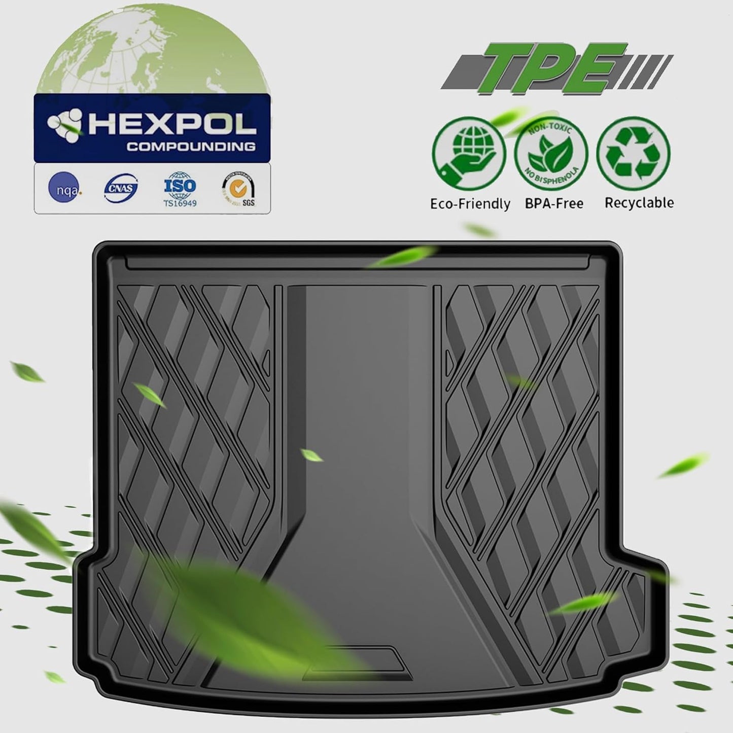 AOMSAZTO Floor Mats & Trunk Mat for 2024 2025 Chevy Equinox EV (Non Fuel),TPE All Weather Protection 2 Rows Car Floor Liners with Cargo Liner for Chevrolet Equinox EV (Non Fuel)