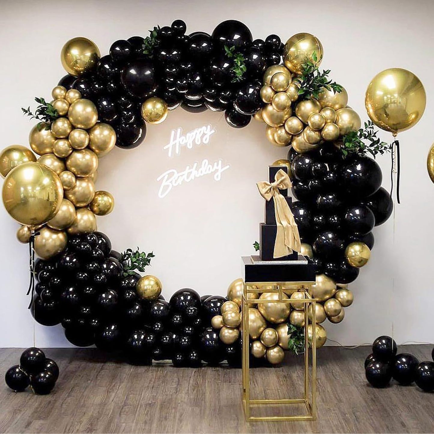 Gold Metallic Chrome Latex Balloon Arch Kit, 102PCS 18In 12In 10In 5In Arch Garland For Festival Picnic, Engagement, Wedding, Birthday Party, Gold Theme Anniversary Decoration With 33FT Ribbon
