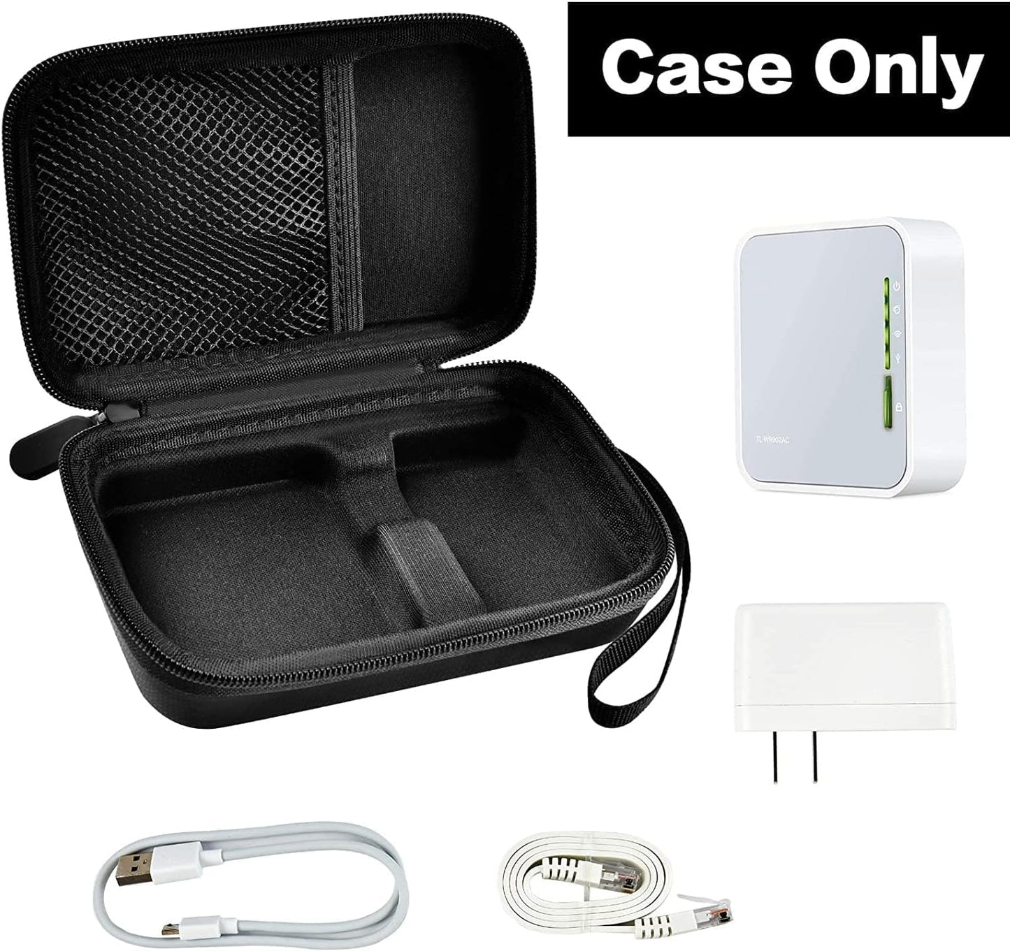 Case Compatible with TP-Link AC750 Wireless Portable Nano Travel Router. Storage Carrying Organizer Holder for Power Adapter, Ethernet Cable and Other Accessories (Box Only)