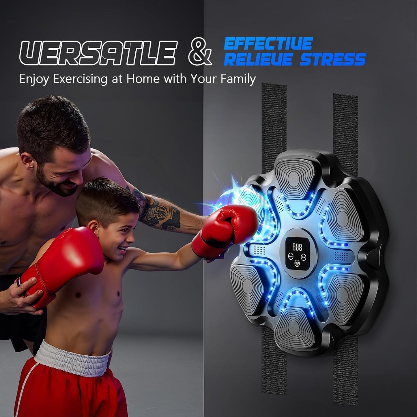 Music Boxing Machine, Music Punching Machine for Adults Kids, Smart Bluetooth Boxing Training Equipment with Gloves Wall Mounted, Workout Punching Machine for Home,Office and Gym