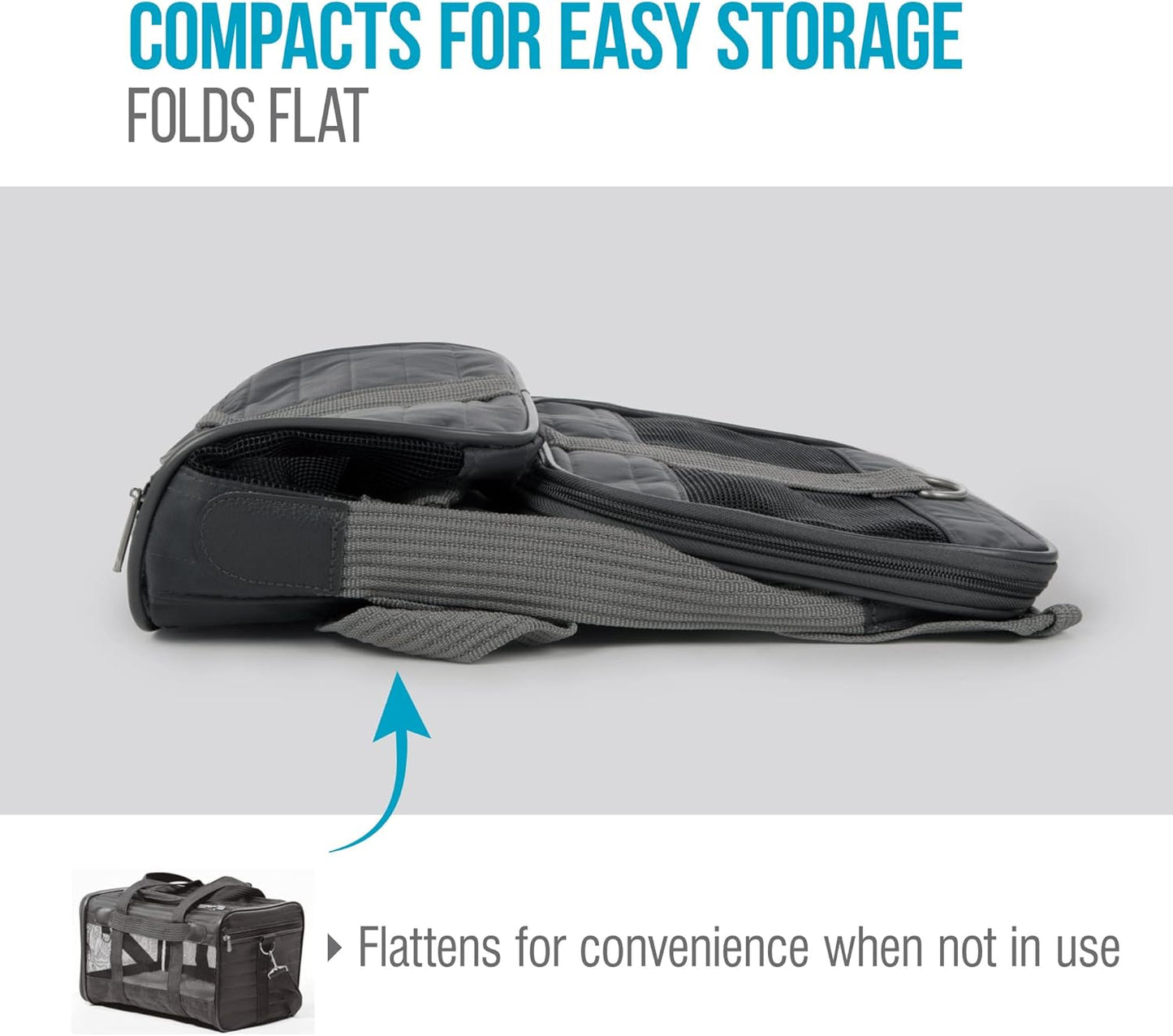 Sherpa Original Deluxe Travel Bag Pet Carrier, Airline Approved & Guaranteed-On-Board - Mesh Panels & Spring Frame, Locking Safety Zippers, Machine Washable Liner - Charcoal Gray, Medium