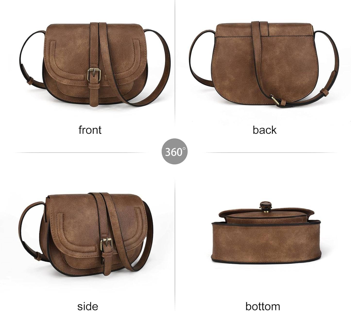 Crossbody Bags for Women Small Over the Shoulder Saddle Purses and Boho Cross body Handbags,Vegan Leather
