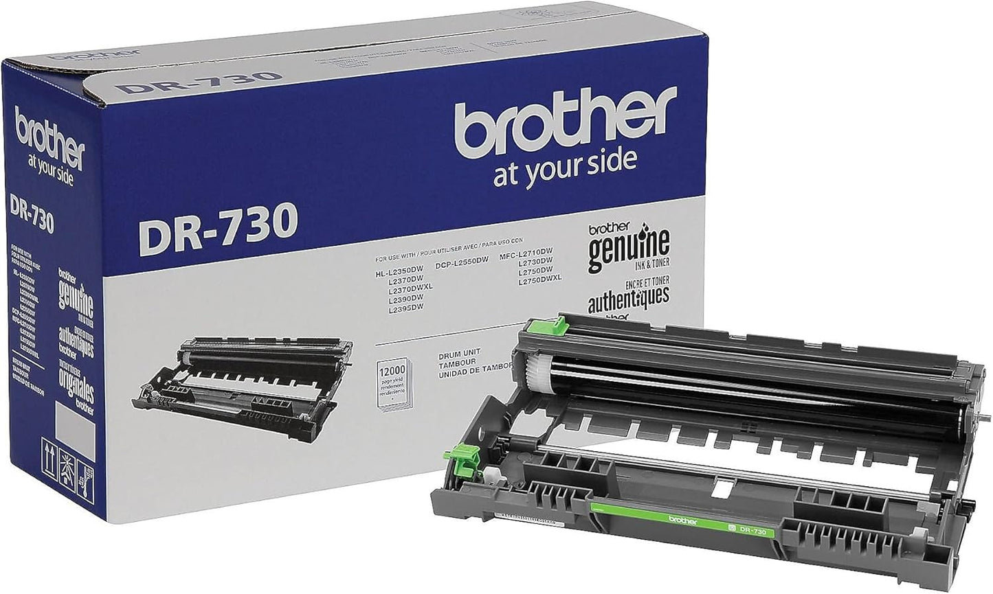 Brother original TN730 High-Yield Black Toner Cartridge, higher yield for value, original toner replacement cartridges, for Brother laser printers HL-L2395DW, DCP-L2550DW, MFC-L2750DW, and more