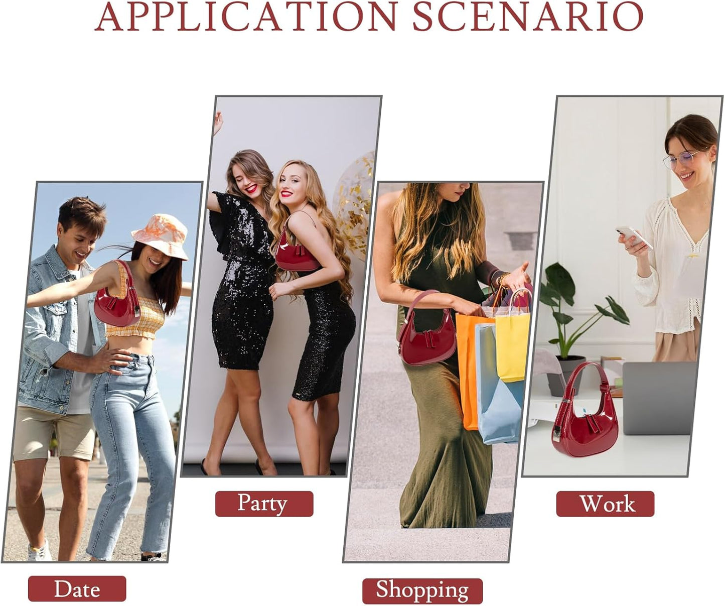 Prpeko Shoulder Bag Crescent Retro Y2k Hobo Handbags 90s Underarm Purse Bag Fashion Clutch Purses for Women