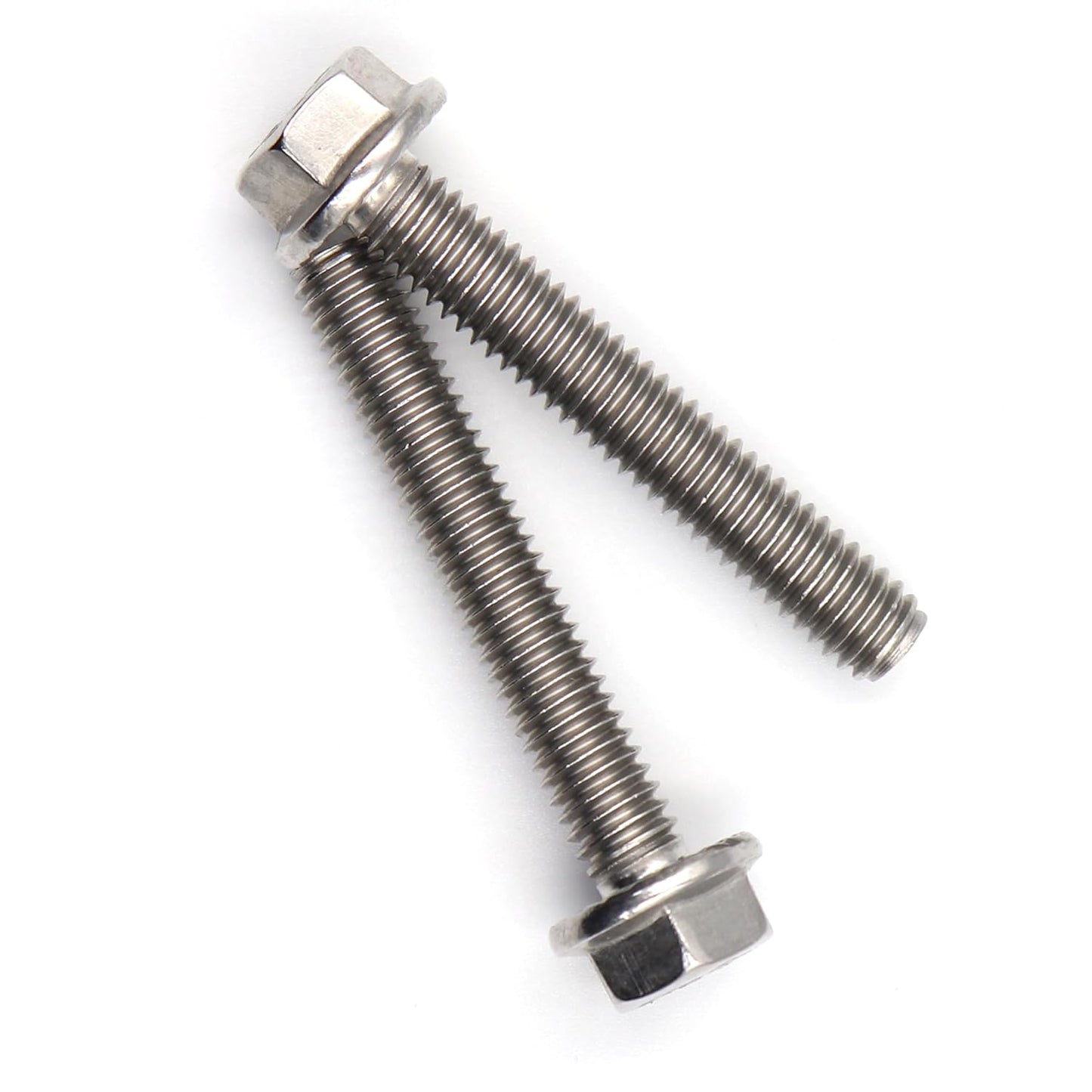 binifiMux 4pcs M10-1.25 x 70mm Serrated Flanged Hex Bolts Flange Hexagon Screws, Stainless Steel 18-8 (304), Plain Finish, DIN 6921