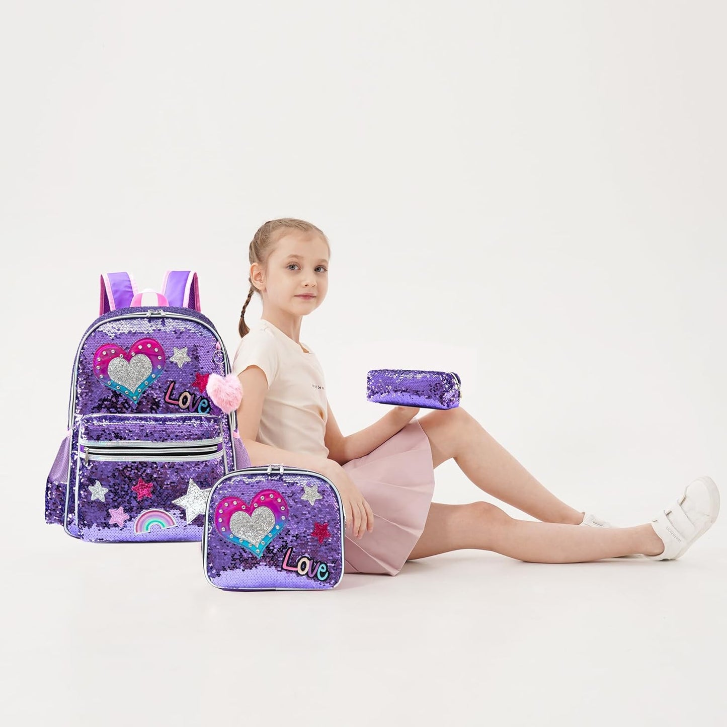 Cute Backpack for Girls School Backpacks with Lunch Box for Elementary