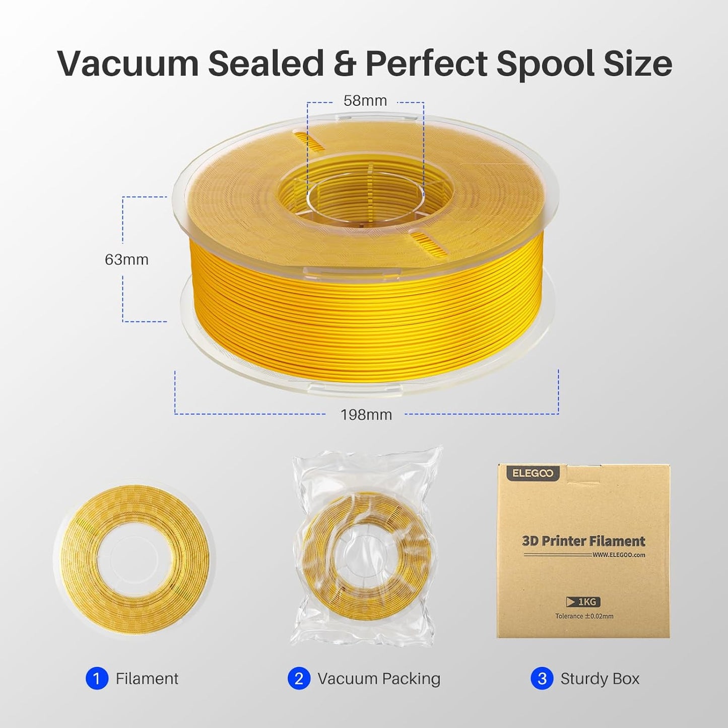 ELEGOO PLA+ Filament 1.75mm Black 4KG, PLA Plus 3D Printer Filament, Dimensional Accuracy +/- 0.02 mm, Tough & High Strength, Fit for Most FDM Printers(1KG/Spool, 2.2 lbs)