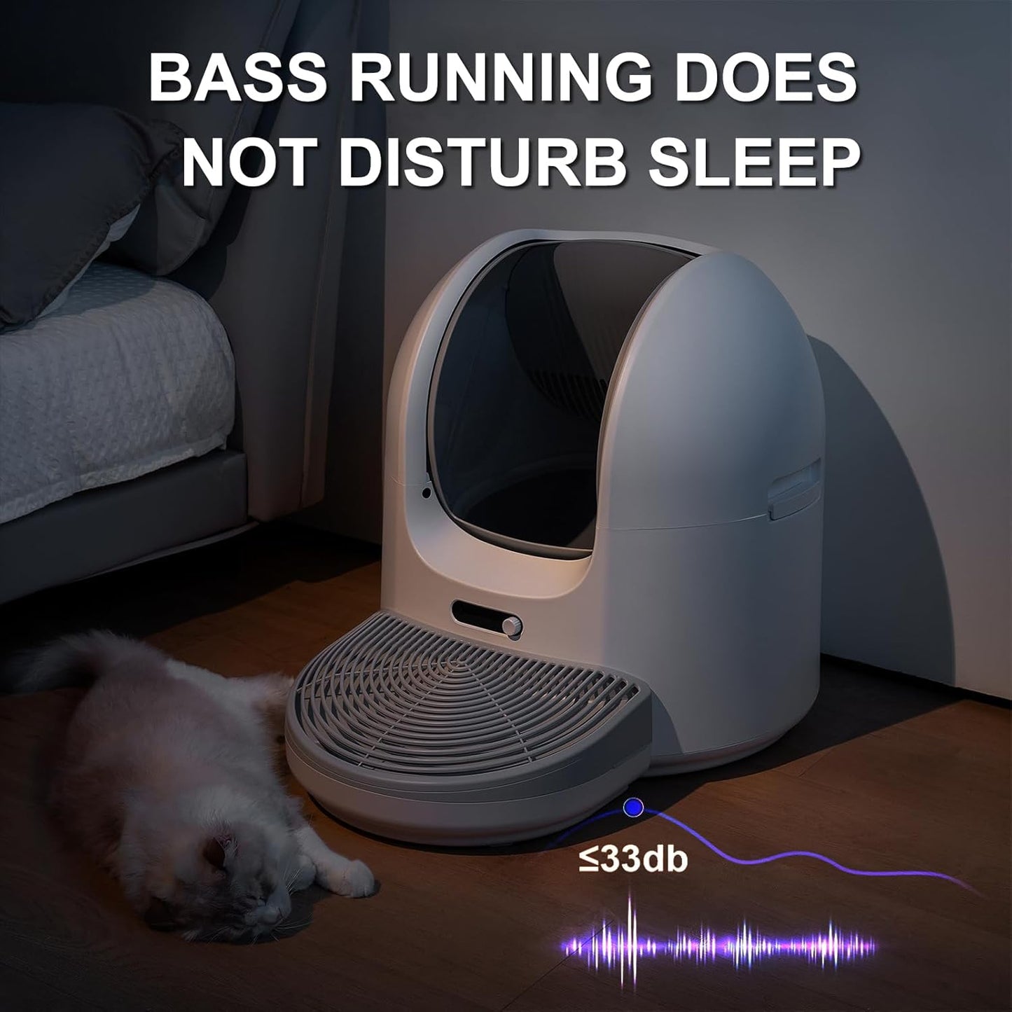 EzMeow by Hoomegic Self Cleaning Cat Litter Box, 61L Large Automatic Hands-Free Smart Litter Box for Multiple Cats, Safe Anti-Pinch, Garbage Bag, Odour Control, App Controlled with Health Monitoring