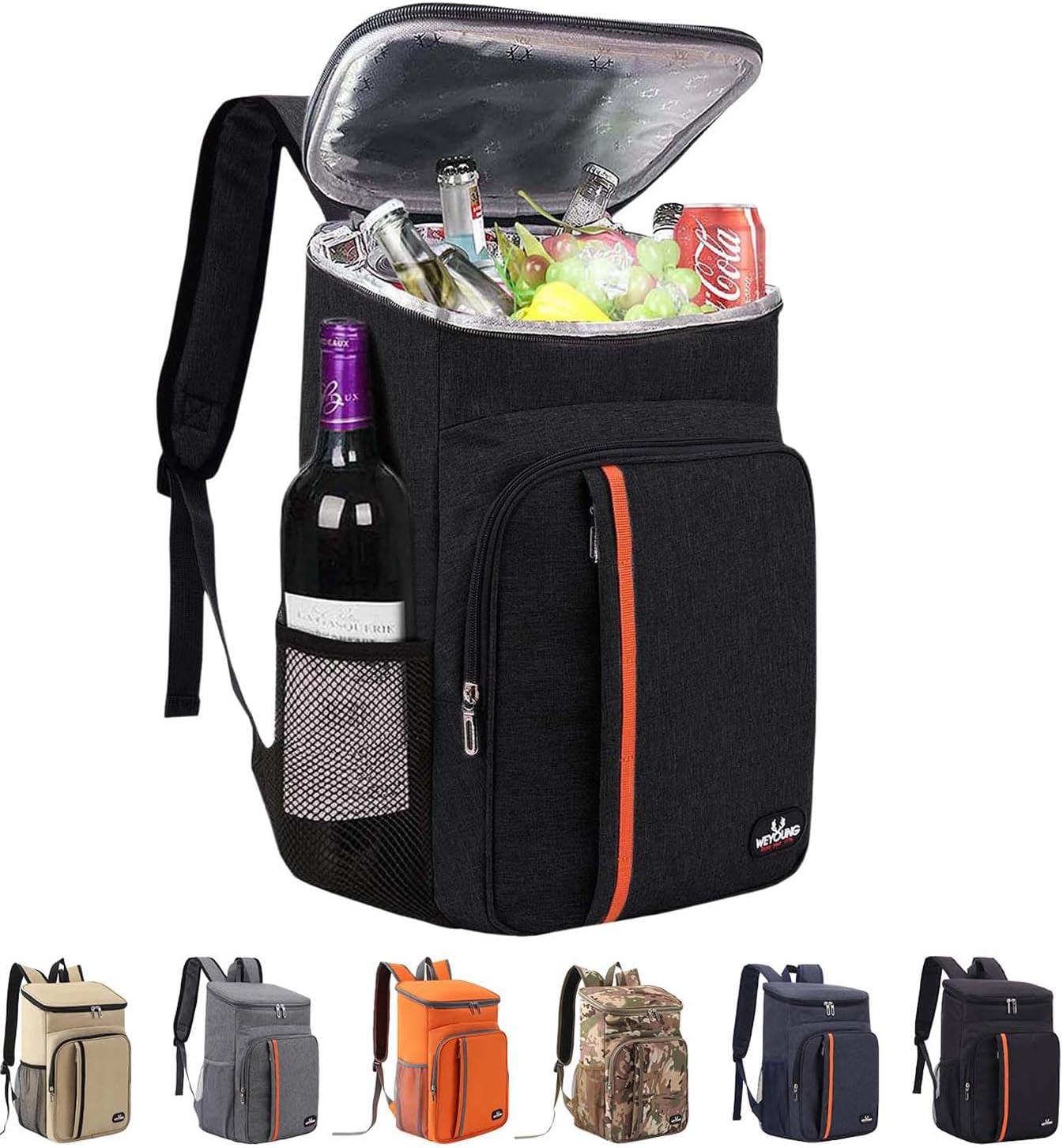 Bagtopia Camping Cooler Backpack 25 Cans, Leak Proof Insulated Thermal Bag, Beach Travel Picnic Lunch Backpack for Men Women