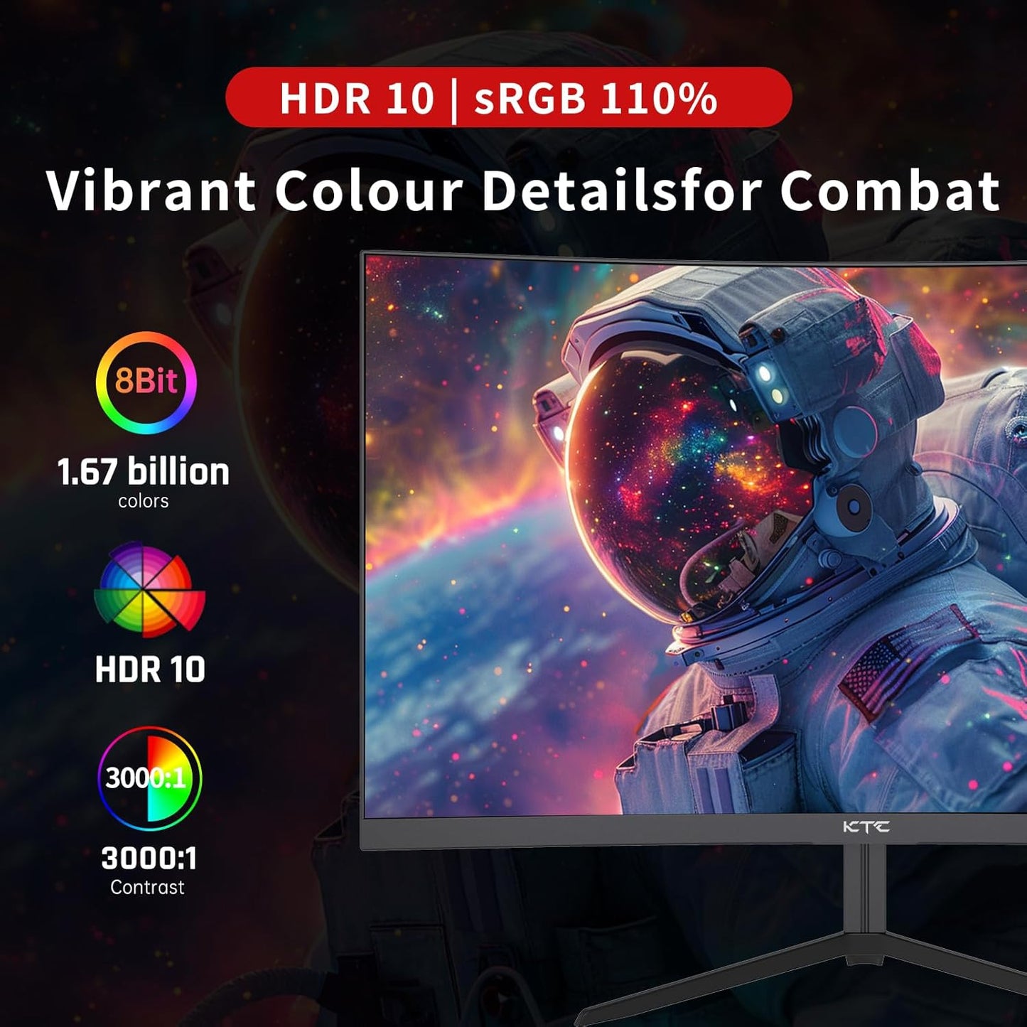KTC 32 Inch 2K Computer Monitor, IPS 1440p Monitor with Ultra-Thin Bezels, HDR10, Freesync/G-sync, HDMI/DP Ports, Tilt Adjustable, Eyecare, Ideal for Business, Office, and Casual Gaming
