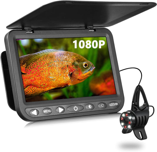 FishPRO Upgrade (HD1080P) Underwater Fishing Camera 7''IPS, Ice Fishing Camera Underwater w/ 10,000mAh(Ease to Use), MOQCQGR Portable Fish Finder for Lake Ice Fish, USB-C, 25m/82ft