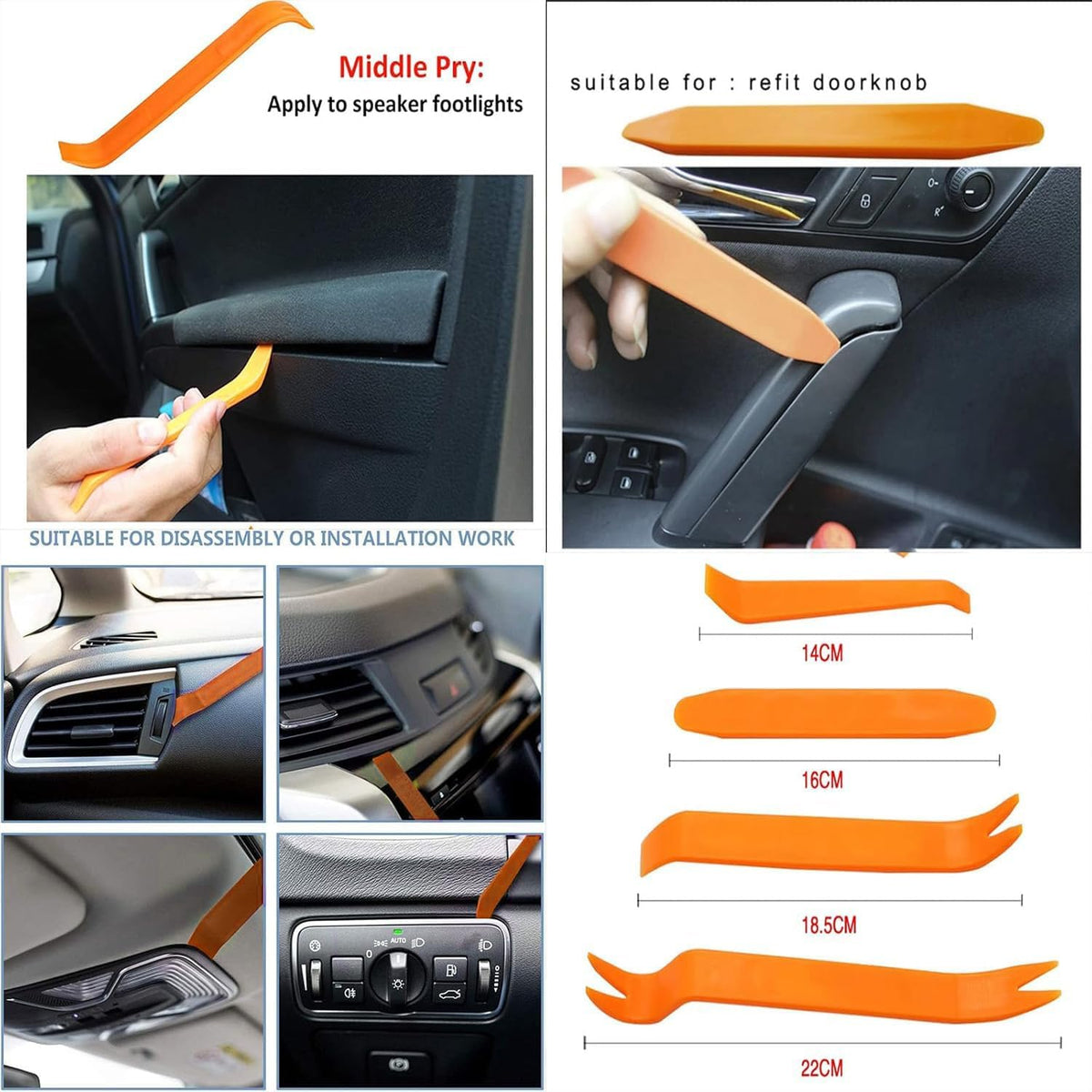 Portable Car Tool Set, 22 Pieces, Stainless Steel Auto Body Repair Kit