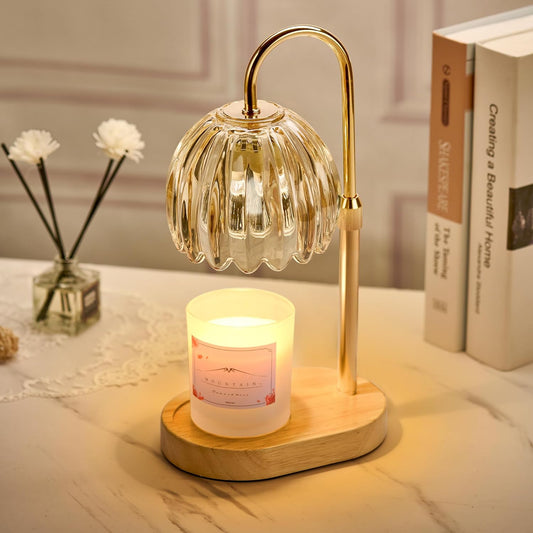 Heymirro Candle Warmer Lamp with Timer Dimmer Adjustable Height, Wax Warmer Lamp for Jar Candles with 2 Bulbs, for Home Decor, Mother's Day, Birthday Gifts for Women - PuriLite
