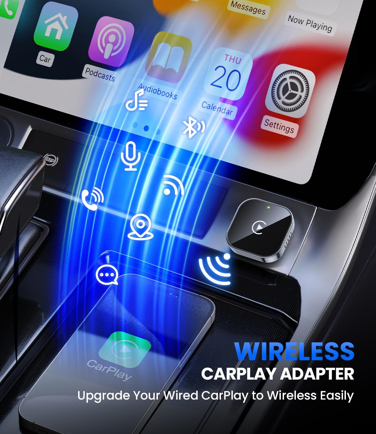 Purilite Select Wireless CarPlay Adapter – Ultra-Compact, Lightning Fast, Truly Wireless