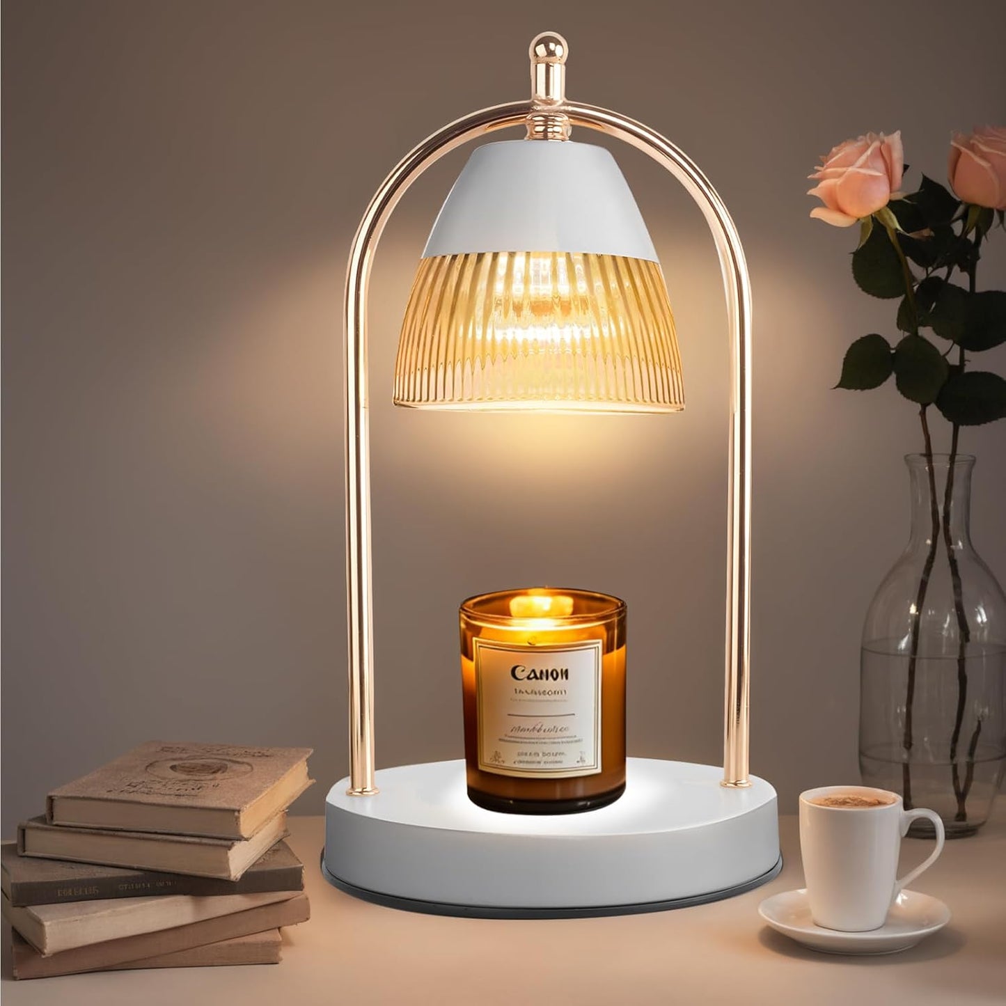 GEEZO Fragrance Candle Warmer Lamp,Electric Candle Warmer with Timer & Dimmer, Mom Christmas Birthday Gifts for Women, House Warming Gifts New Home Bedroom Decor