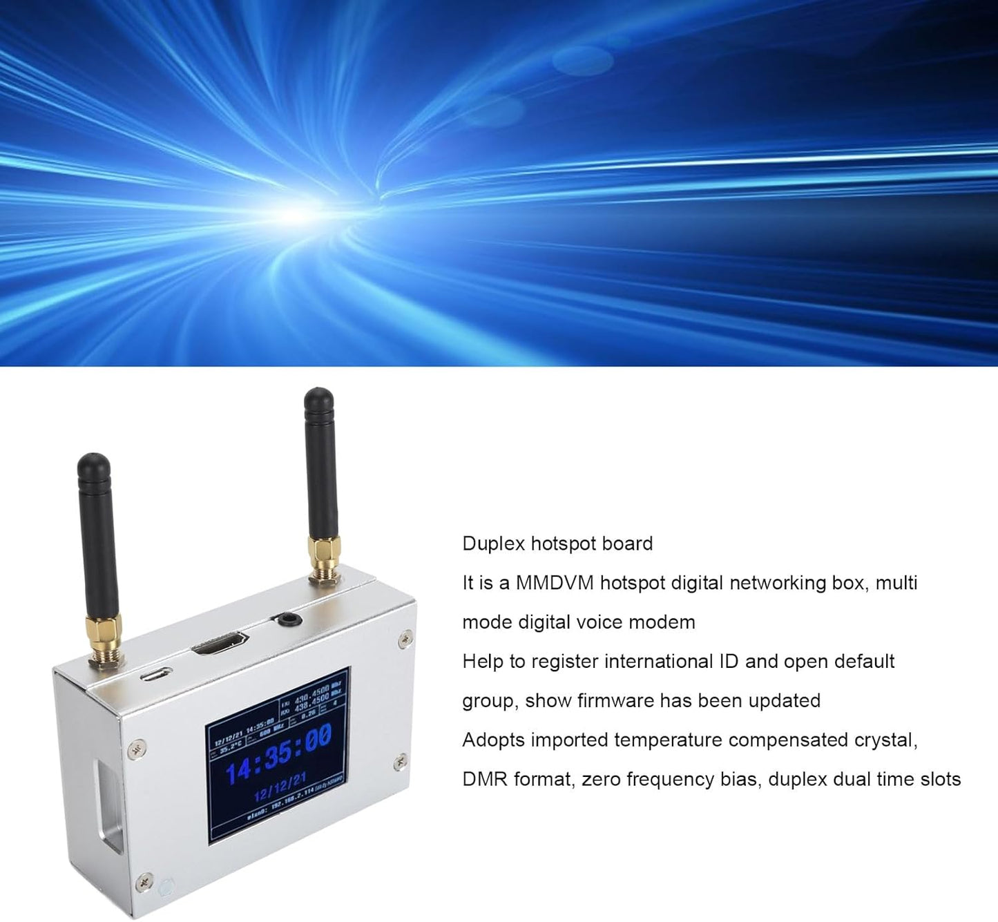 MMDVM Digital Hotspot Board, Multi Mode Digital Voice Modem with 8G Memory Card, Aluminum Housing, Support C4FM DMR DSTAR P25 for HAM Radio