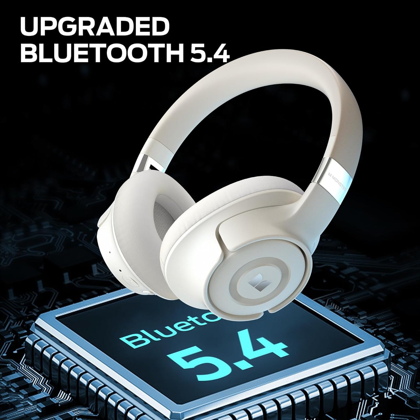 Monster Persona SE ANC Active Noise Cancelling Headphones, Bluetooth Headphones Over Ear with Built-in Mic, 60H Playtime, HiFi Stereo Audio, Deep Bass, Comfort Fit, Wireless Headphones for Home Office