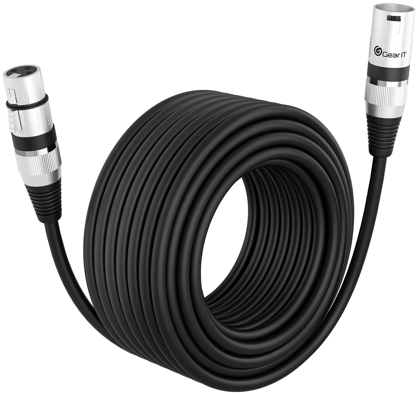 GEARit XLR Male to Female Microphone Cable (10 Feet, 6-Pack) 3-Pin Balanced Shielded Mixer, Recording Studio, Podcast - Black