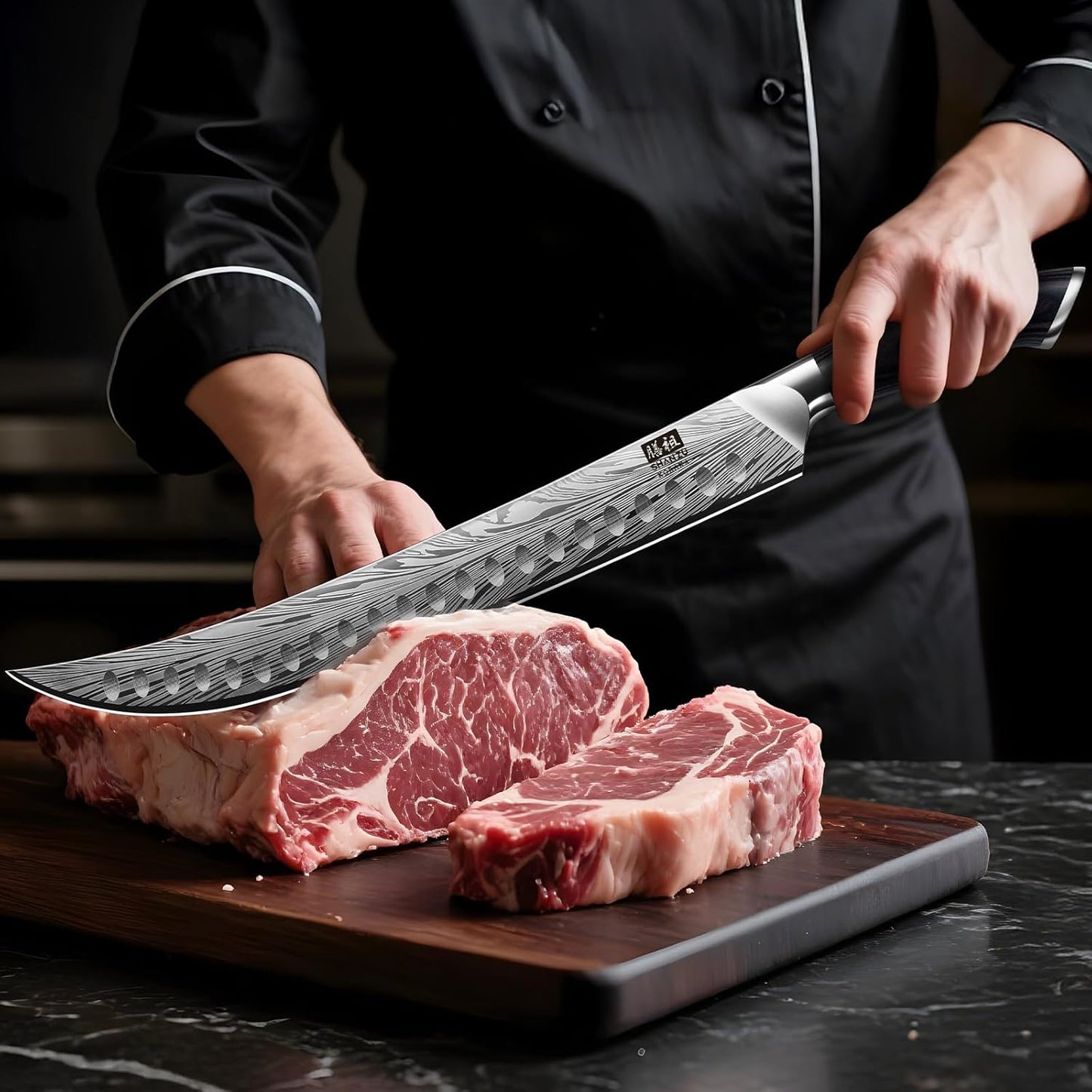 SHAN ZU Fillet Knife 7 Inch, Powder Steel Boning Knife High Carbon Japanese Filleting Knife, Ultra Sharp Deboning Knife for Meat Cutting, Fish Knife with Ergonomic Pakkawood Handle