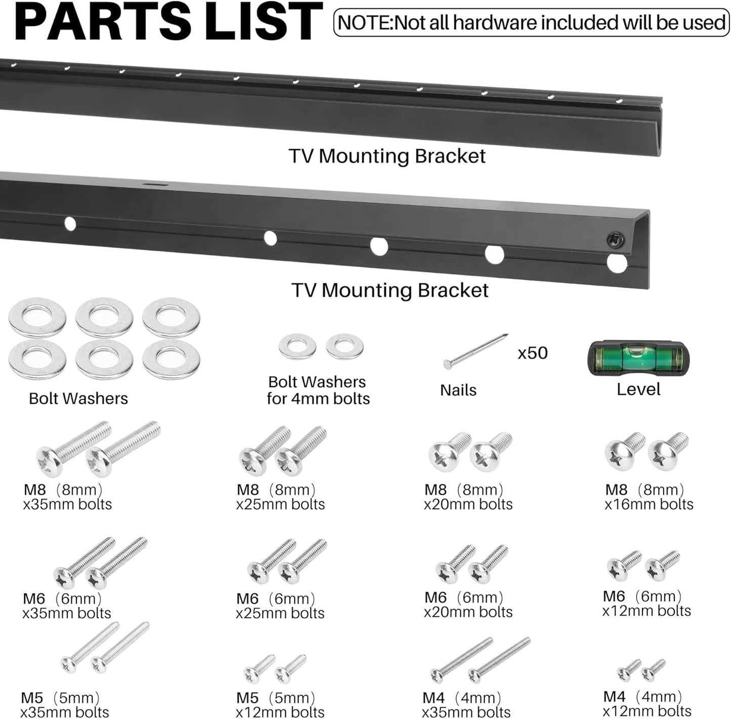 AENTGIU No Stud TV Wall Mount, Heavy Duty Drywall Wall Mount TV Bracket Hanger for 32-75 inch Flat Screen TVs, No Drill, No Anchors, Easy Install with All Hardware