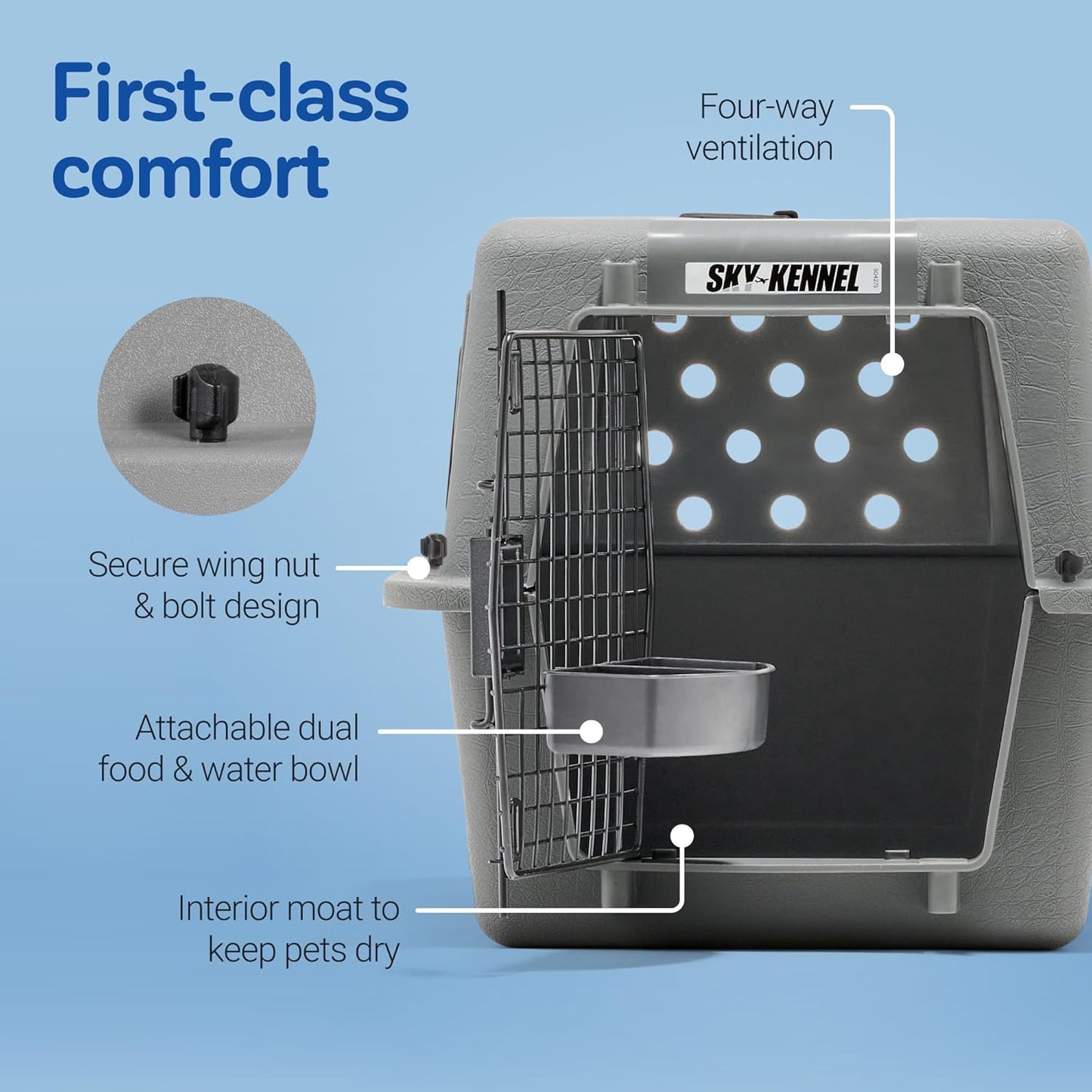 Petmate 00200 Sky Kennel for Pets from 25 to 30-Pound, Light Gray